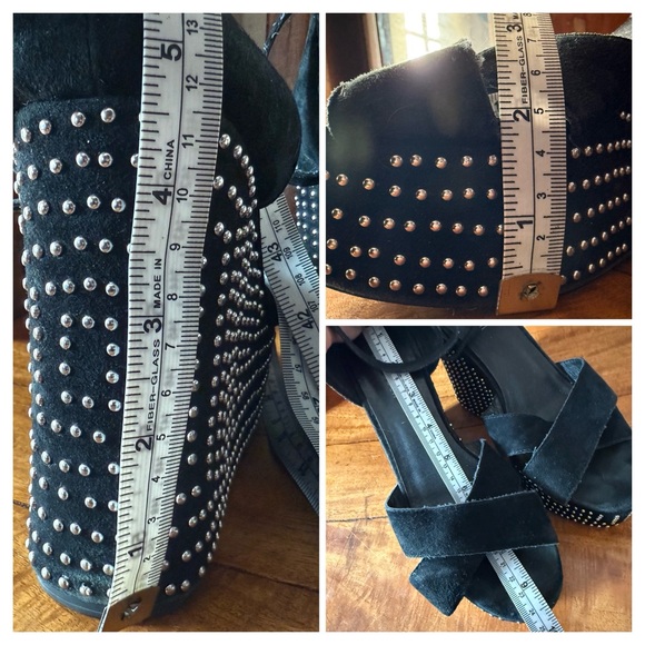 Jeffrey Campbell Studded Platform Wedges – Black Suede – Women’s 8.5 - Picture 16 of 16